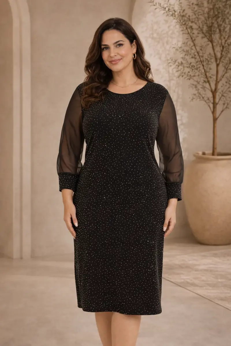 Rochie Eva strasuri negru