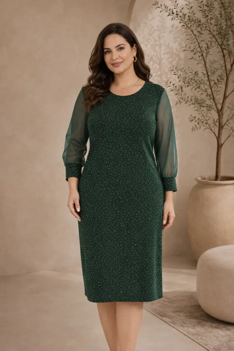 Rochie Eva strasuri smarald