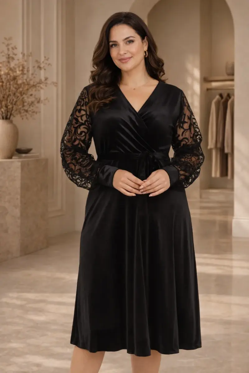 Rochie Anika Catifea Negru